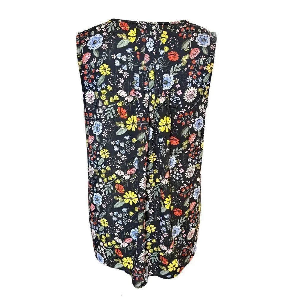 Bobeau Sleeveless Floral Print Top Large. Spring Summer Lightweight Packable